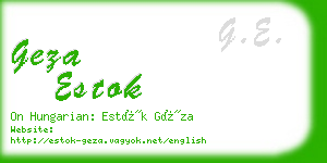 geza estok business card